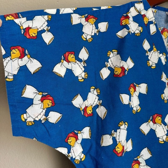 Paddington Bear Blue Scrubs Top Cotton V-Neck Short Sleeve Pockets Women's S - Picture 4 of 10